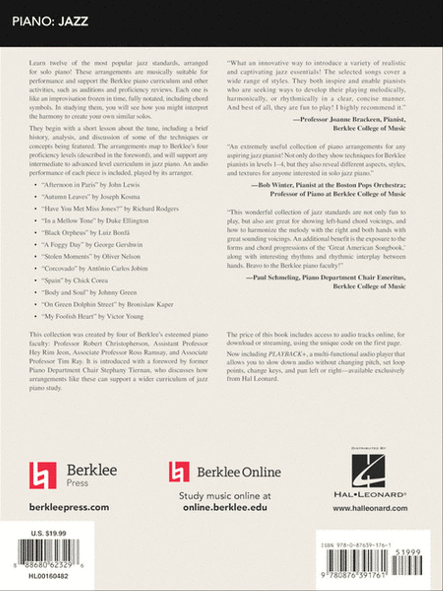 Berklee Jazz Standards for Solo Piano Piano Solo scores gallery preview page 5