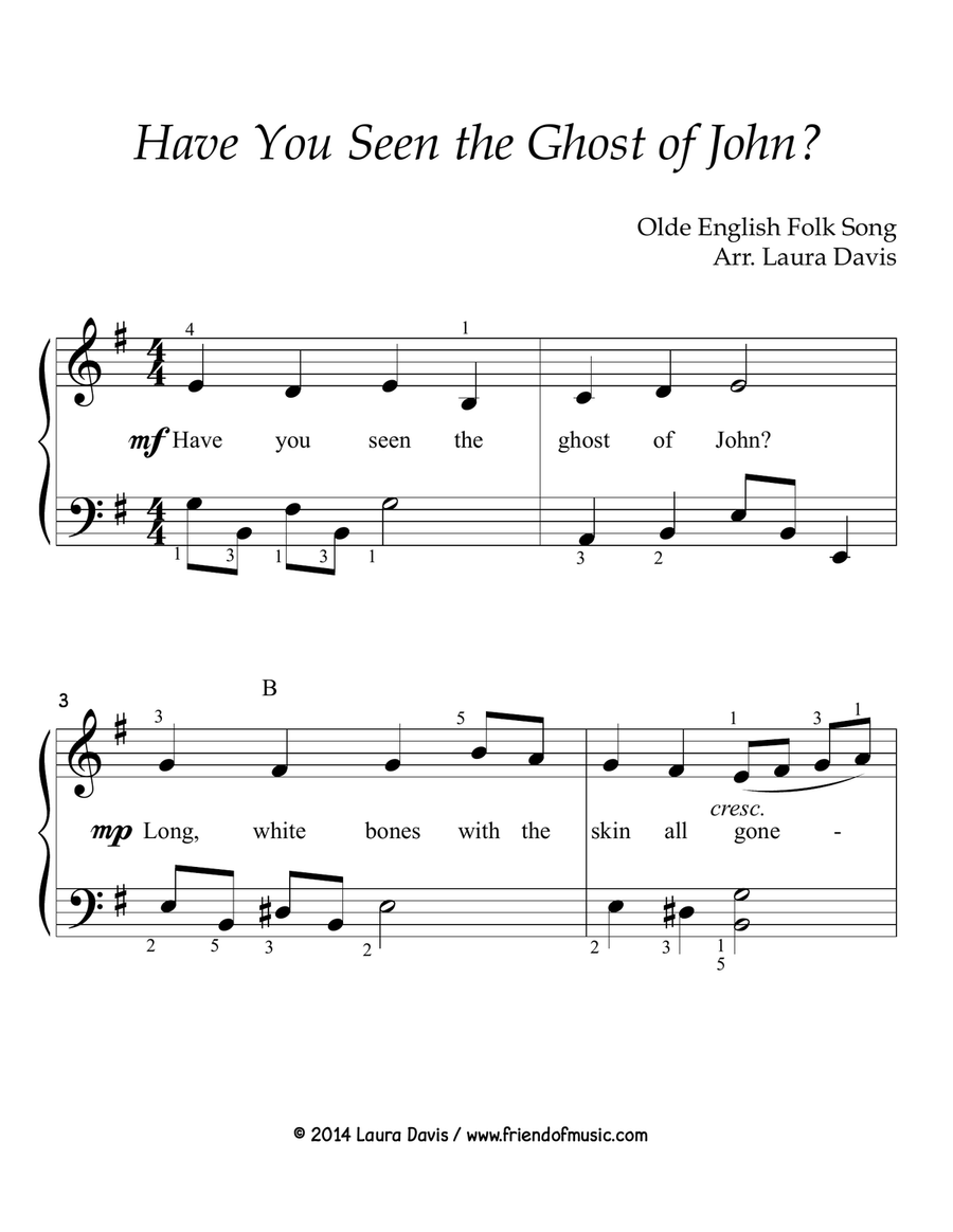 Have You Seen the Ghost of John? Piano Method scores gallery preview page 1