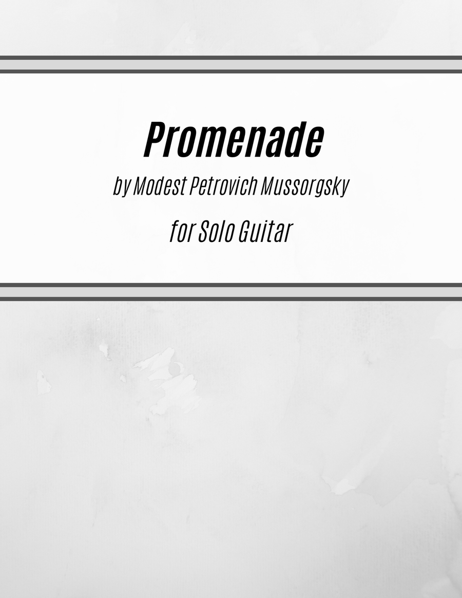 Promenade from Pictures at an Exhibition (for Solo Guitar) Acoustic Guitar scores gallery preview page 1