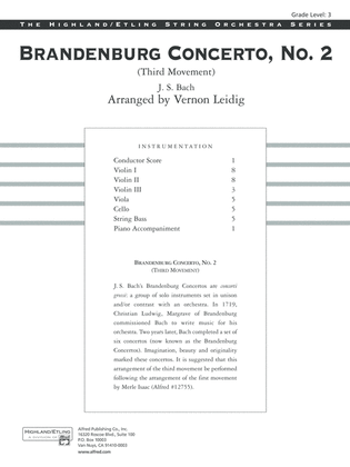Book cover for Brandenburg Concerto No. 2 (3rd Movement): Score