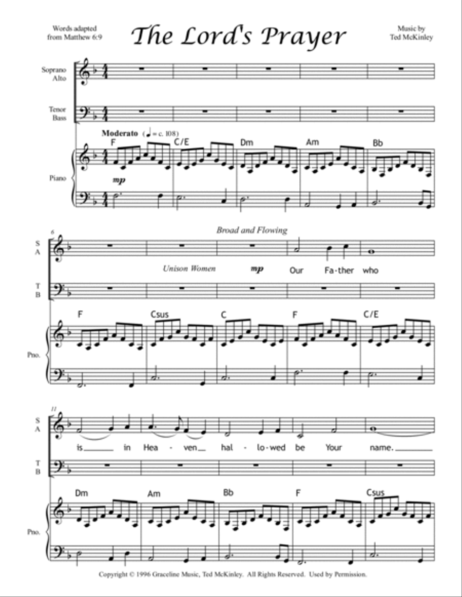 The Lord's Prayer The Lord's Prayer 4-Part scores gallery preview page 2