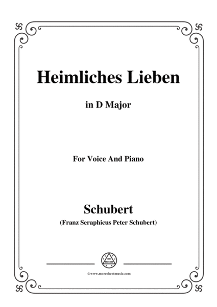 Schubert-Heimliches Lieben,Op.106 No.1,in D Major,for Voice&Piano image number null