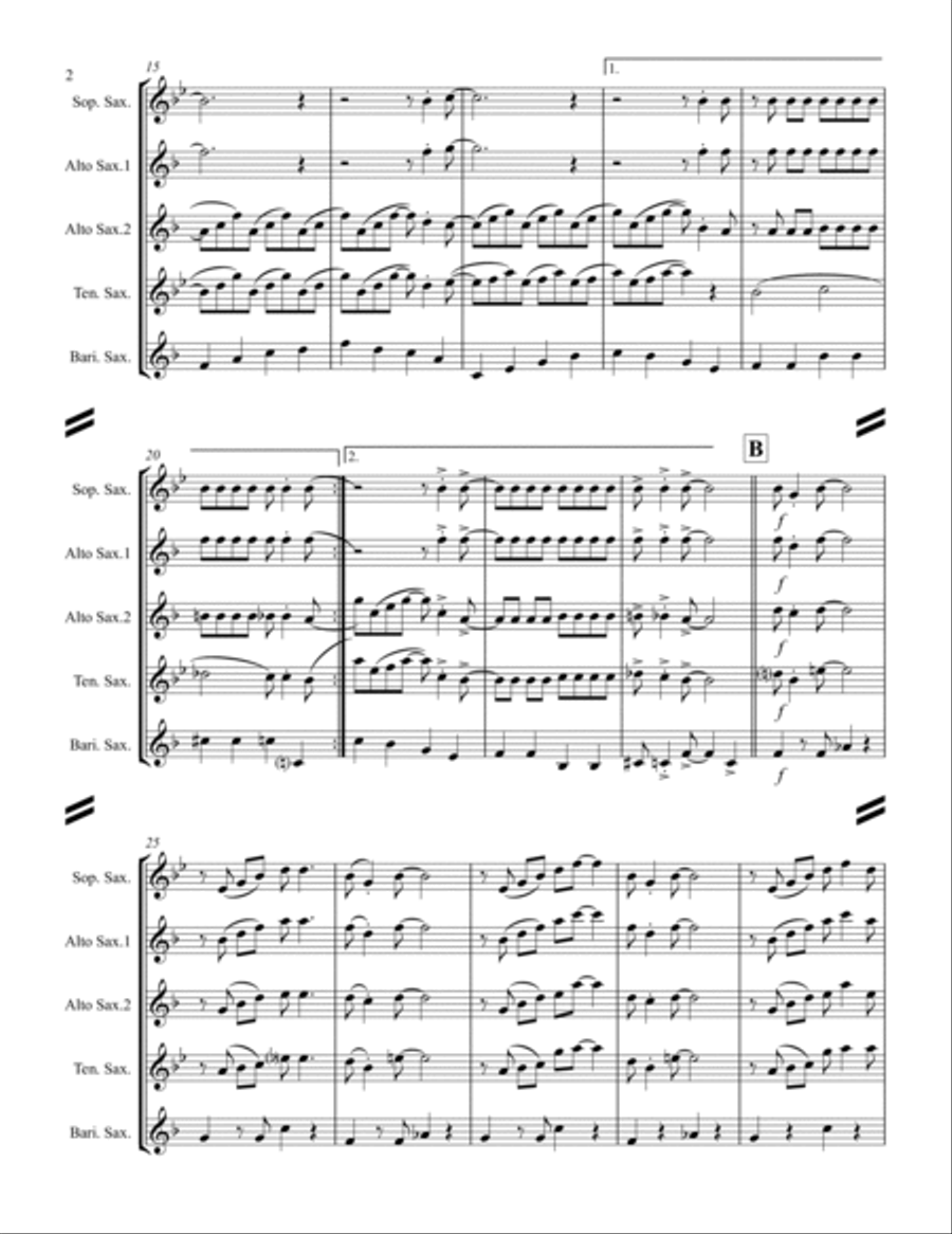 In The Mood Saxophone Quartet scores gallery preview page 3