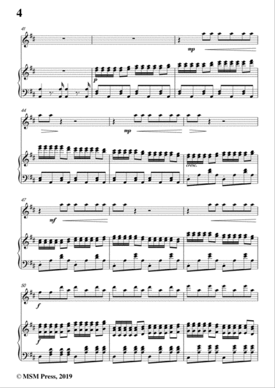 Rossini-La calunnia,for Flute and Piano Flute Solo scores gallery preview page 6