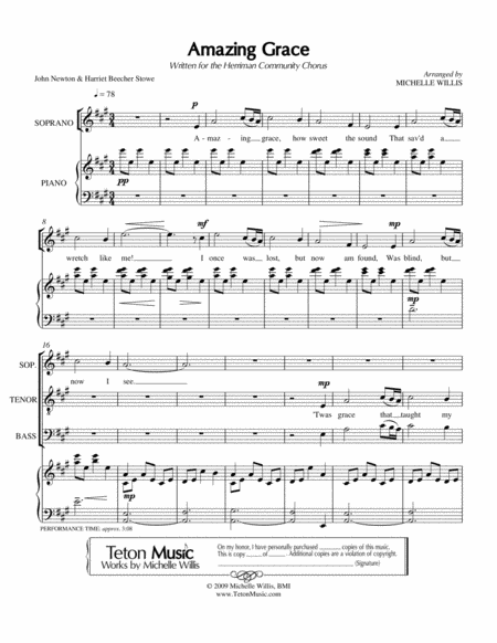Amazing Grace (SATB) image number null