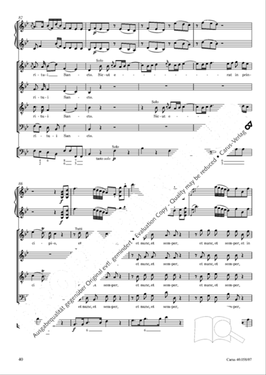 Vesperae solennes de Dominica 4-Part scores gallery preview page 45