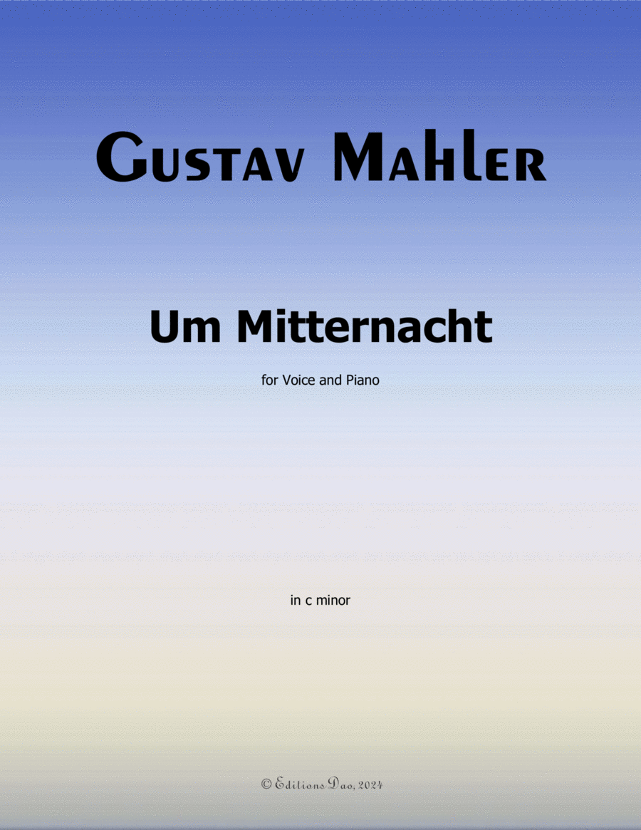 Um Mitternacht, by Mahler, in c minor Piano, Vocal scores gallery preview page 1