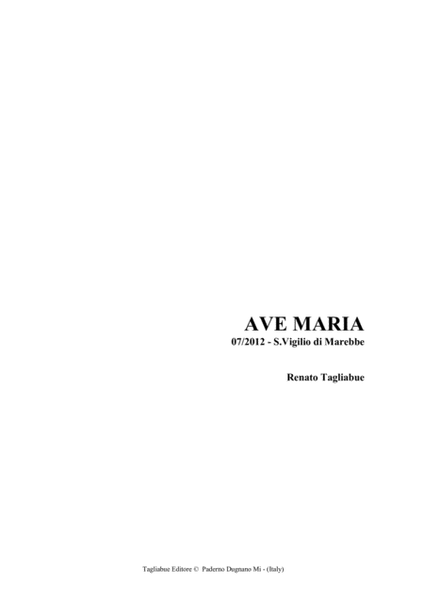 AVE MARIA - Tagliabue - 07-2012 - S.Vigilio di Marebbe for Soprano (or Tenor) and Organ image number null
