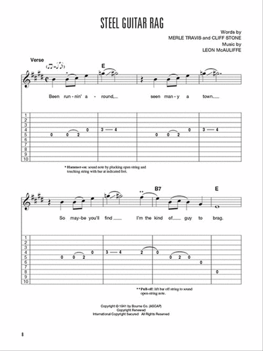 Pedal Steel Guitar Songbook Acoustic Guitar Sheet Music