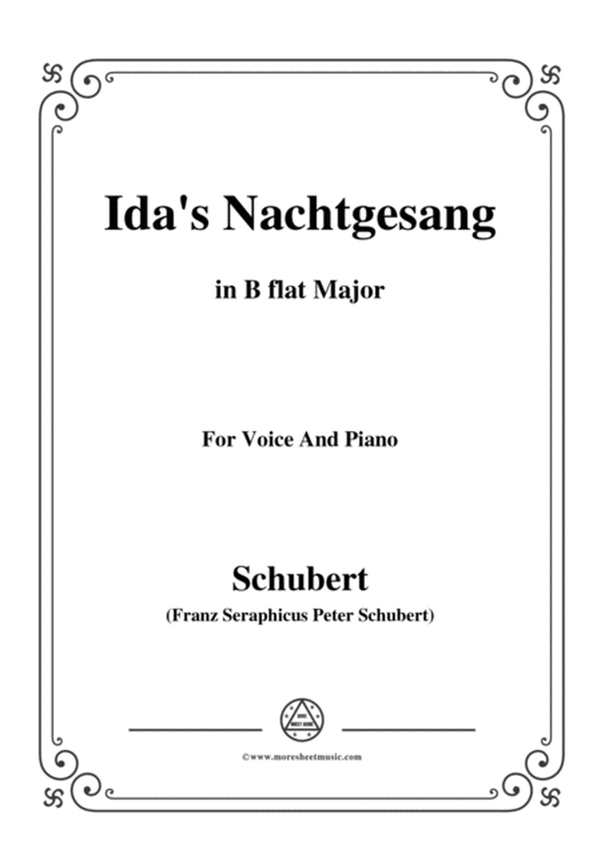 Schubert-Ida' Nachtgesang(Ida's Song to the Night),D.227,in B flat Major,for Voice&Piano image number null