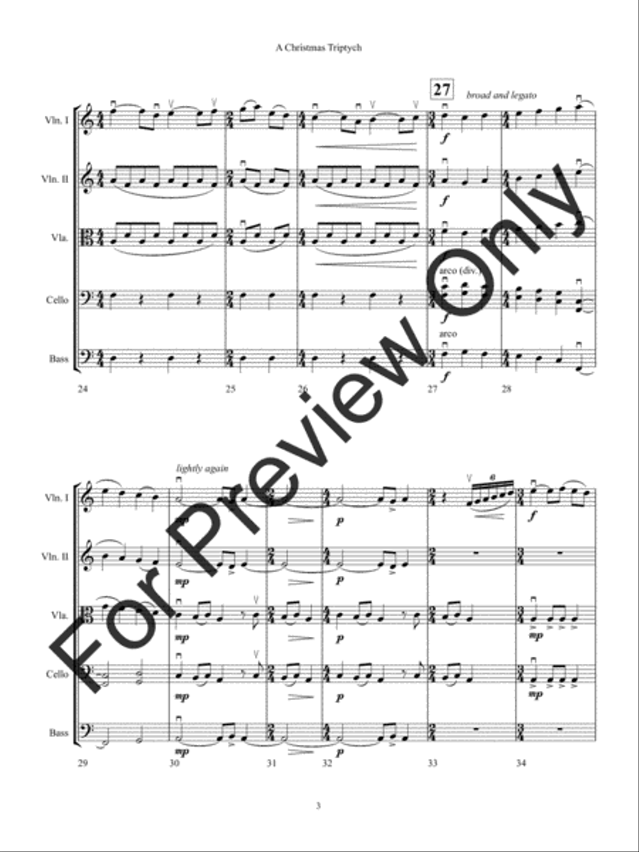 A Christmas Triptych String Orchestra scores gallery preview page 6