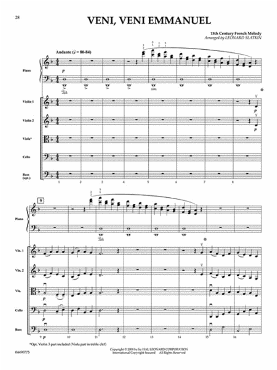 Holidays for Piano and Strings String Orchestra scores gallery preview page 5