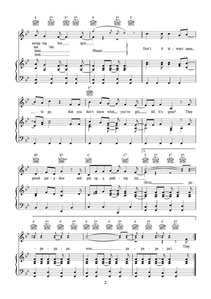 Big Yellow Taxi Big Yellow Taxi Acoustic Guitar scores gallery preview page 2