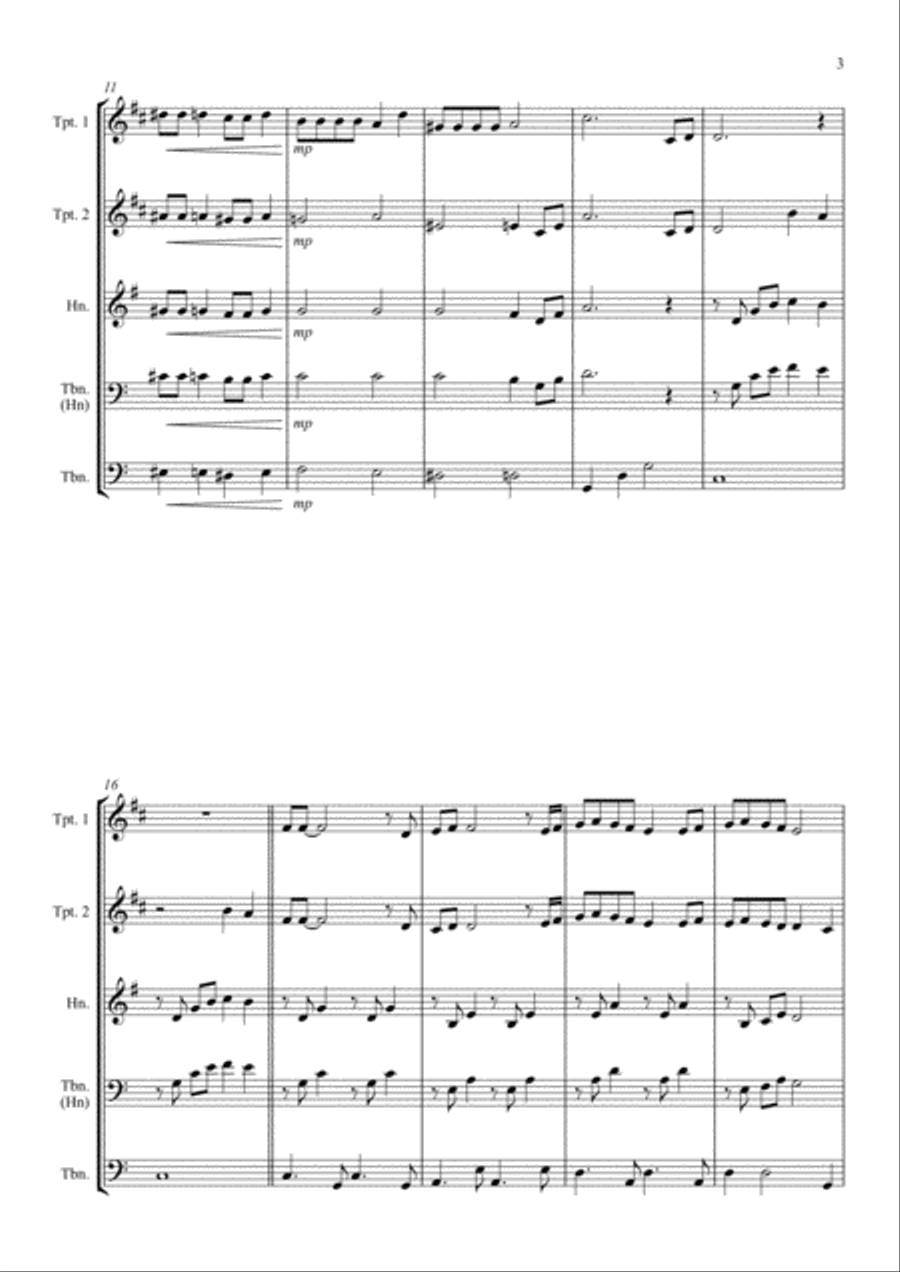 Bohemian Rhapsody Brass Quartet scores gallery preview page 3