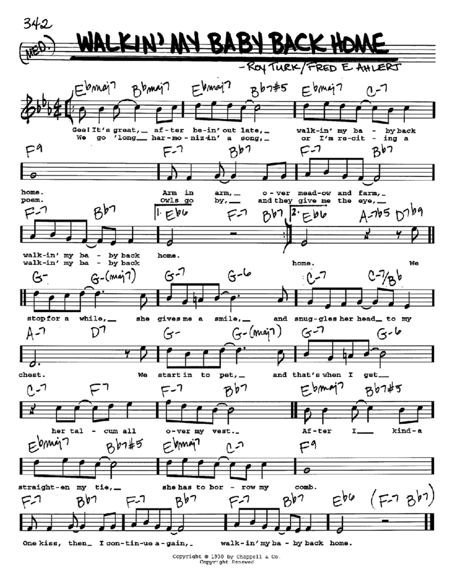 Walkin' My Baby Back Home Voice scores gallery preview page 1