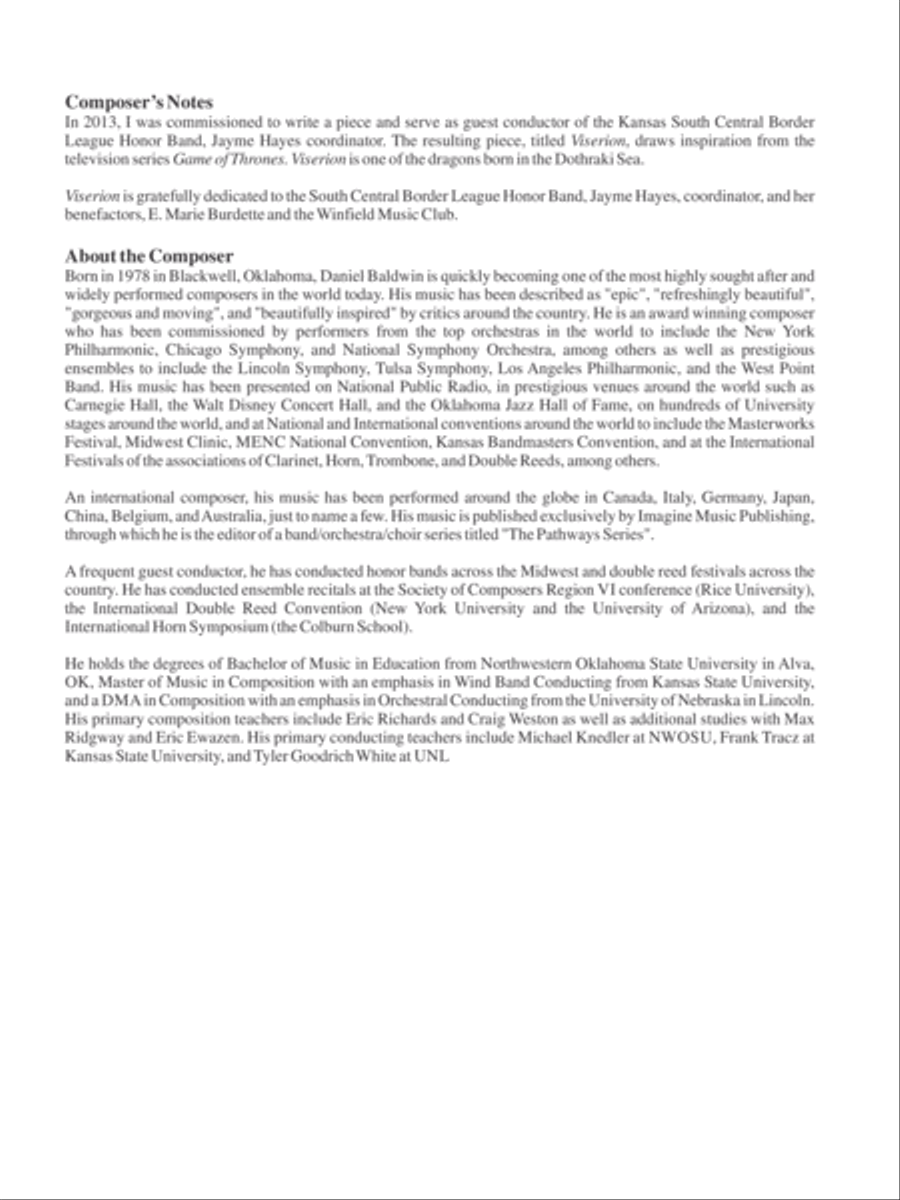 Viserion Concert Band scores gallery preview page 2