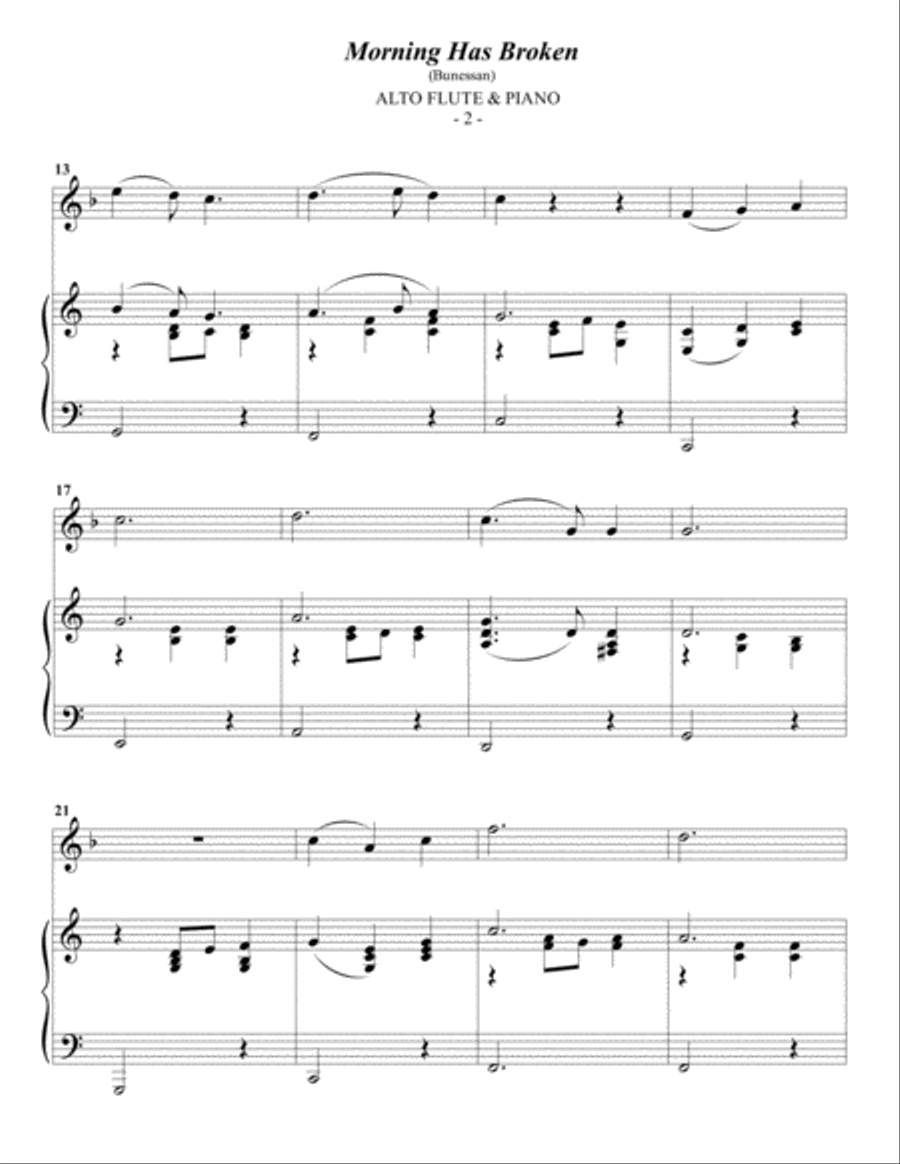 Morning Has Broken Flute Solo scores gallery preview page 2