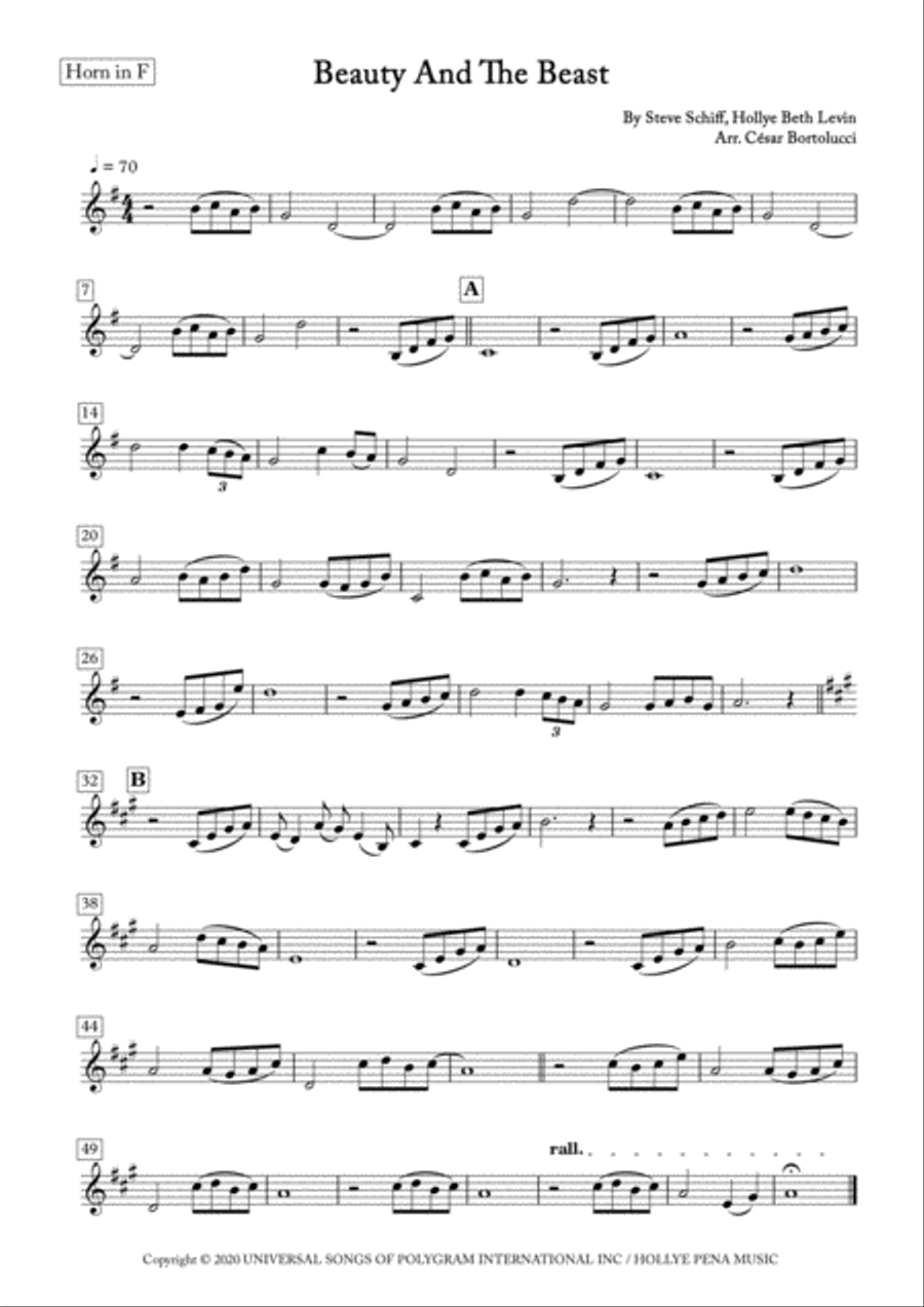 Beauty And The Beast Horn scores gallery preview page 2