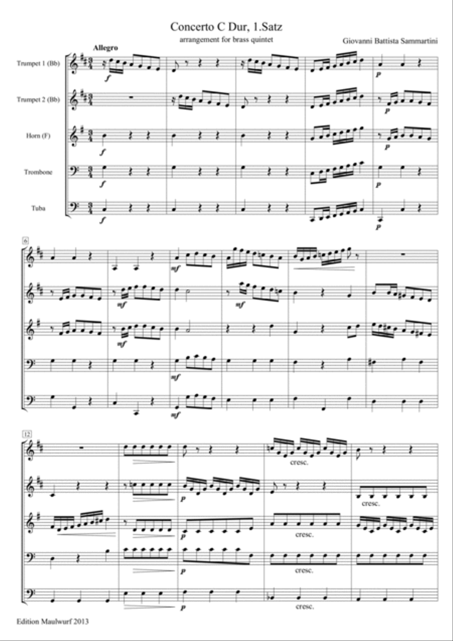 Concerto in C Brass Quintet scores gallery preview page 3