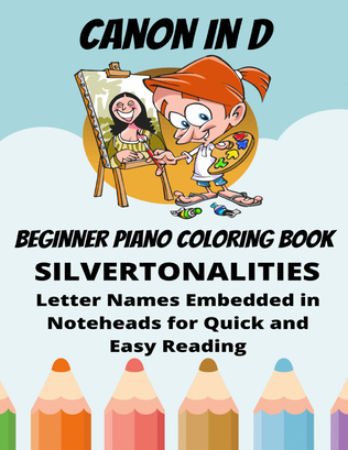 Book cover for Canon In D Beginner Piano Coloring Book