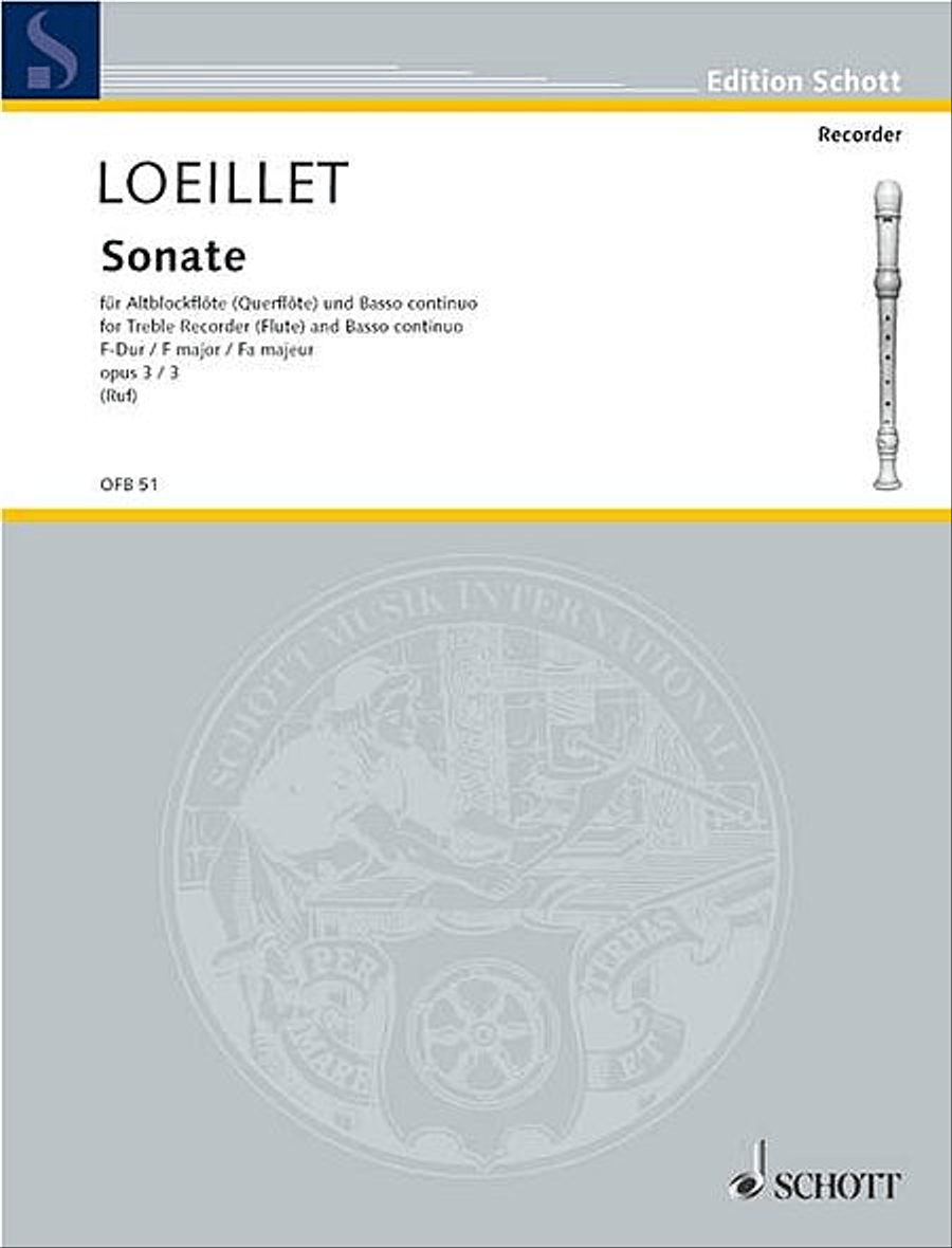6 Sonatas: No. 3 in F Major, Op. 3 Alto Recorder scores gallery preview page 1