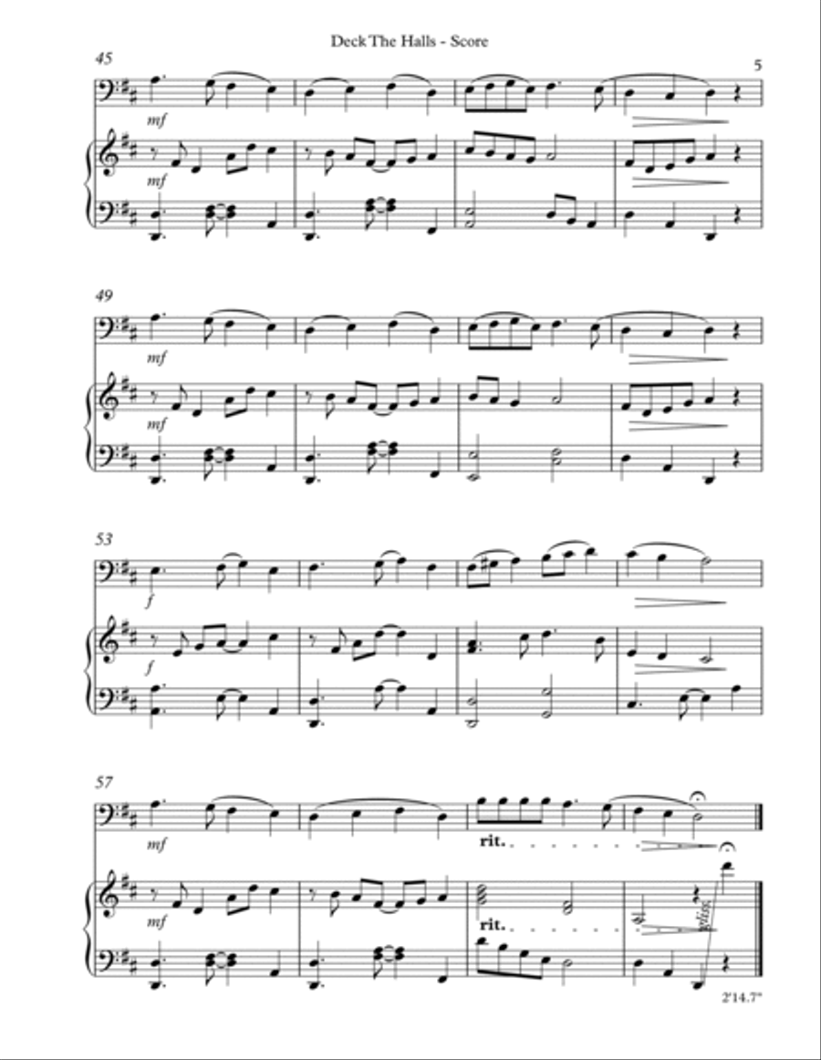 Deck The Halls, Duet for Cello and Lever Harp image number null