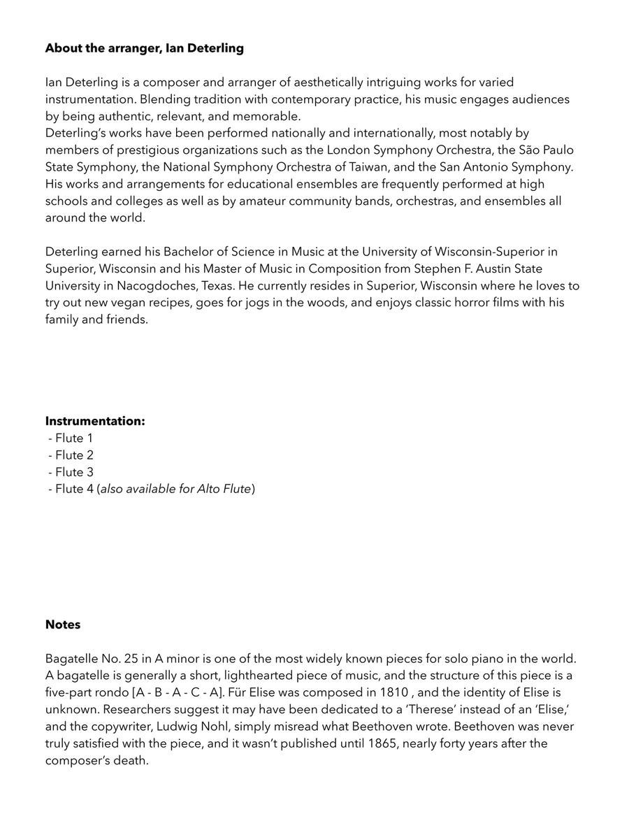 Für Elise (for Flute Quartet) Für Elise (for Flute Quartet) Flute Quartet scores gallery preview page 4