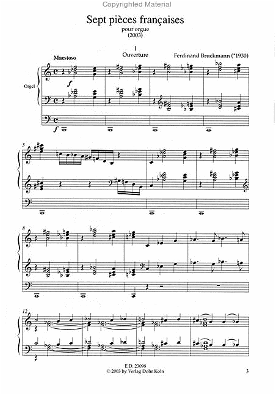Sept pièces francaises pour orgue (2003) Organ scores gallery preview page 2