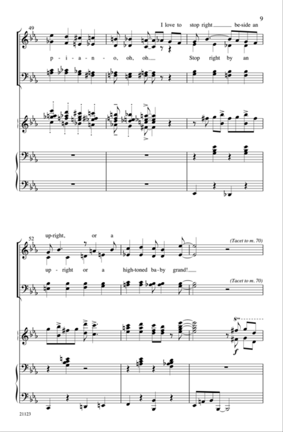 I Love a Piano 4-Part scores gallery preview page 33