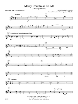 Merry Christmas to All (A Medley of Carols): E-flat Baritone Saxophone