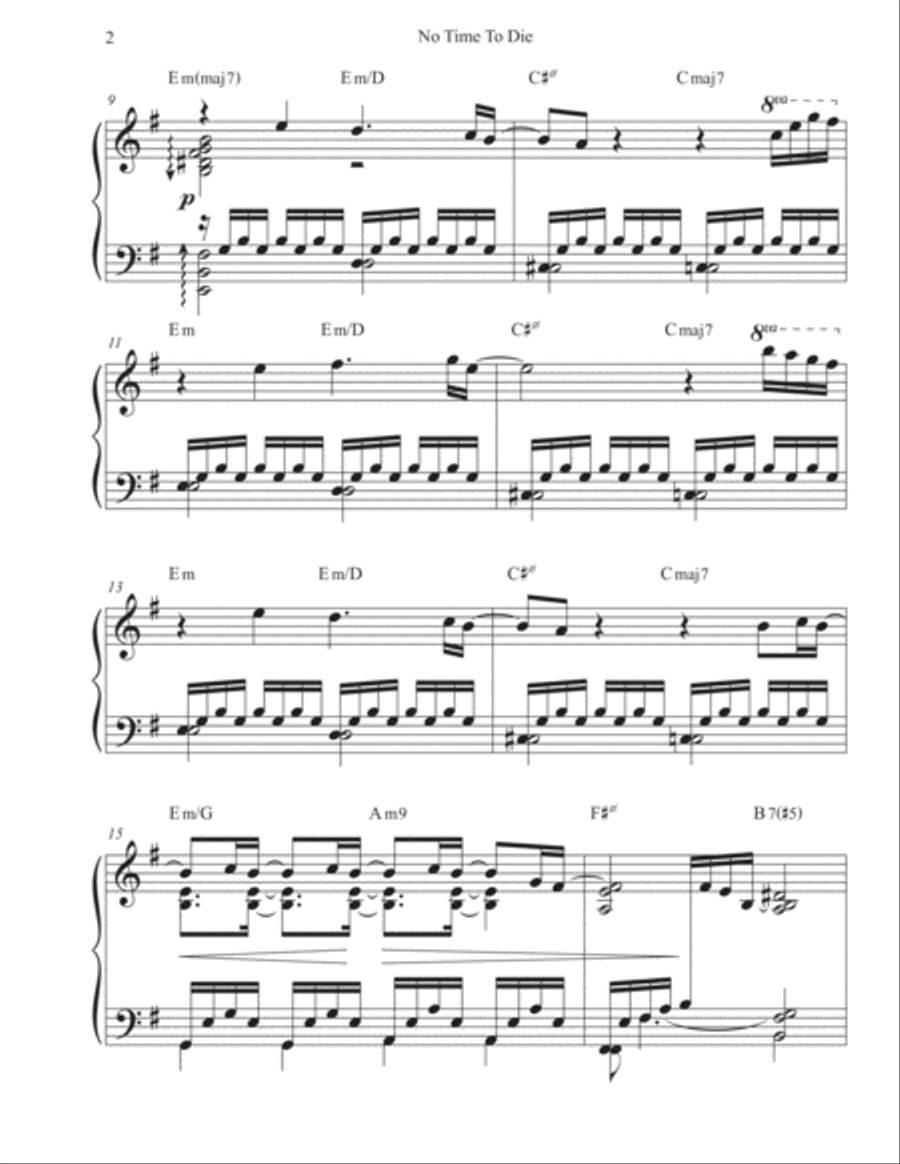 No Time To Die Piano Solo scores gallery preview page 2