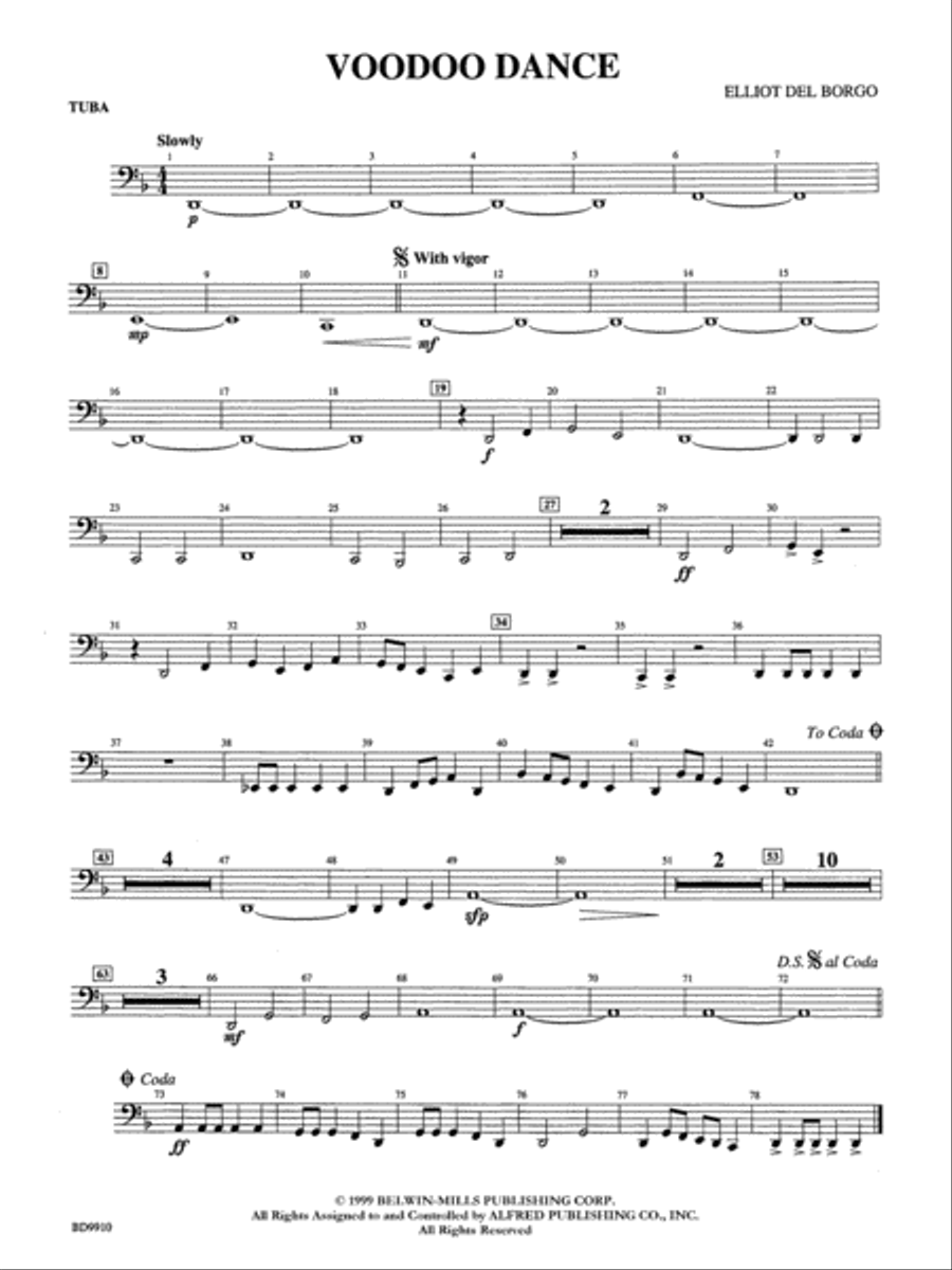 Voodoo Dance: Tuba Concert Band scores gallery preview page 1