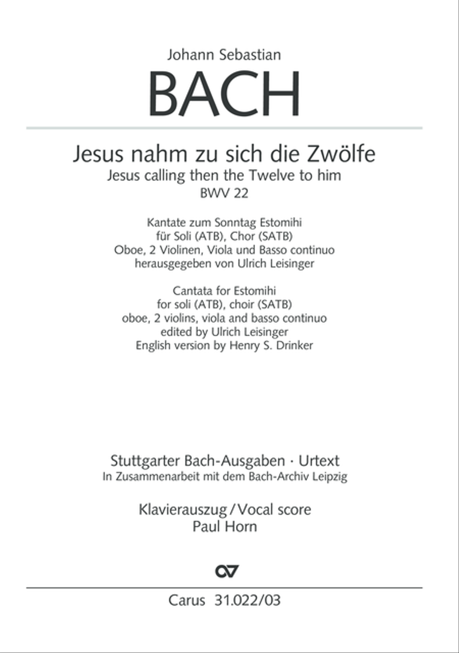 Jesus calling then the Twelve to him (Jesus nahm zu sich die Zwolfe) ATB scores gallery preview page 2