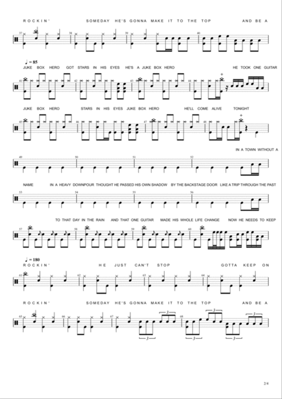 Juke Box Hero Juke Box Hero Drum Set scores gallery preview page 2