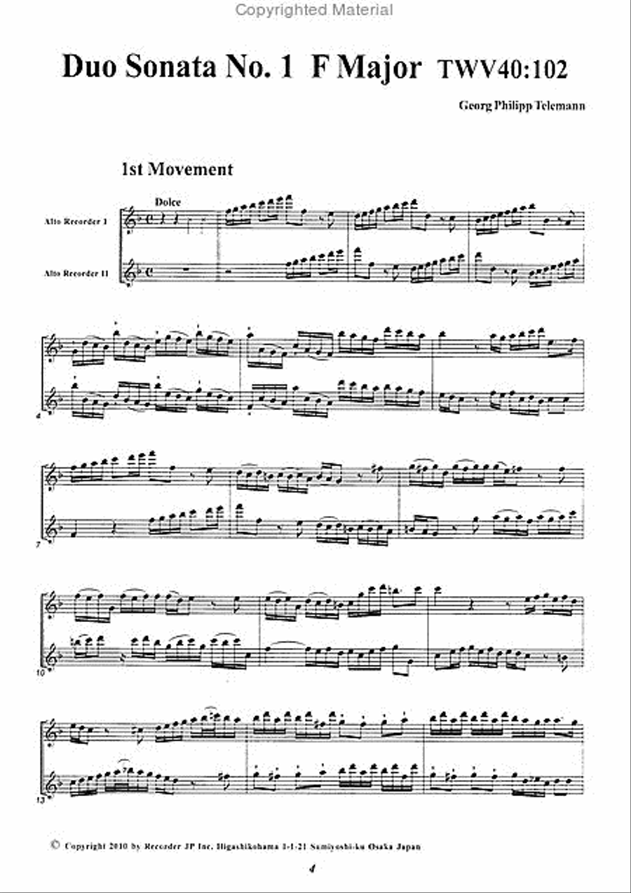 Duo Sonatas Vol. 1 Duo Sonatas Vol. 1 Alto Recorder scores gallery preview page 3