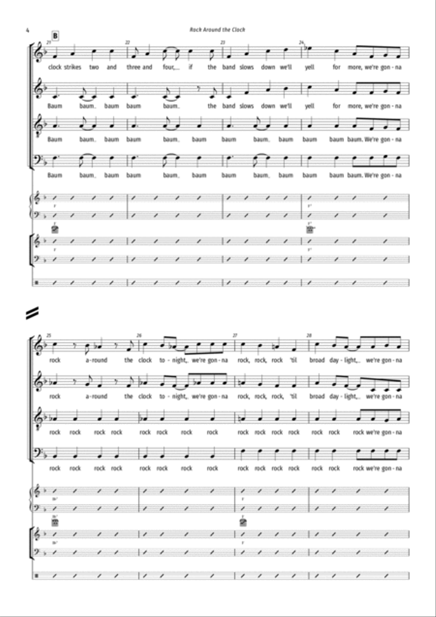 Rock Around The Clock 4-Part scores gallery preview page 4