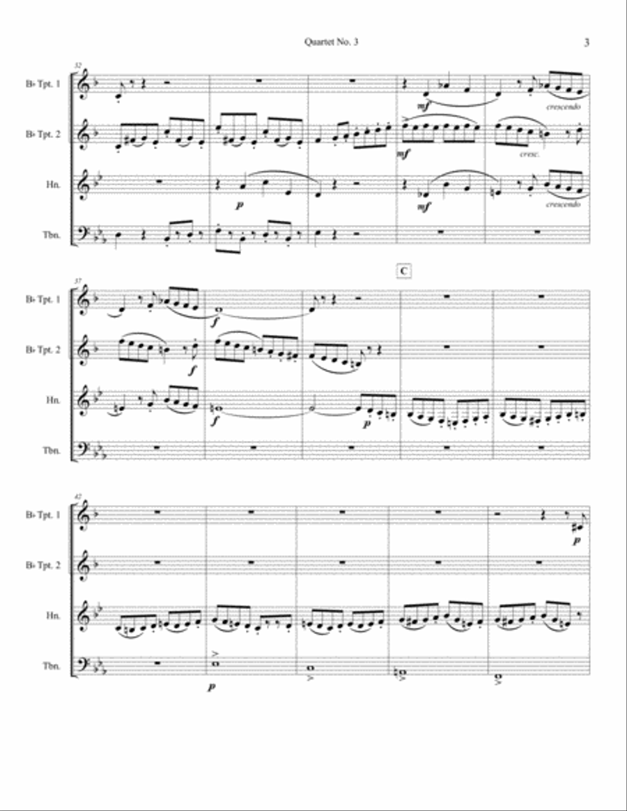 Quartet No. 3 for Brass - Wilhelm Ramsoe, Op. 30 Brass Ensemble scores gallery preview page 5