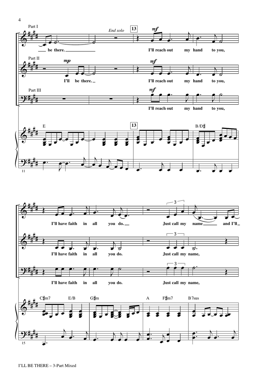 I'll Be There (arr. Audrey Snyder) 3-Part scores gallery preview page 2