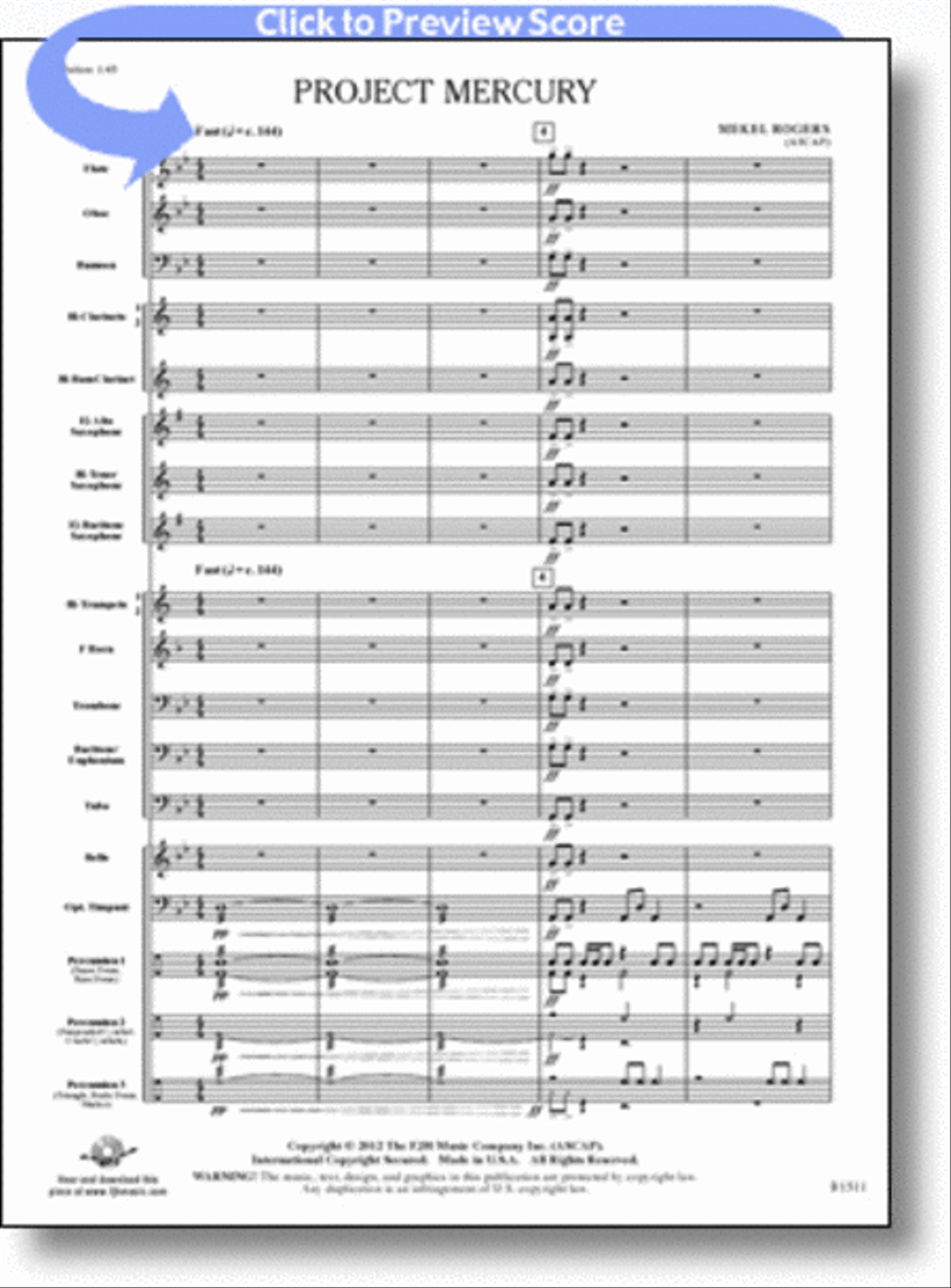 Project Mercury Concert Band scores gallery preview page 1