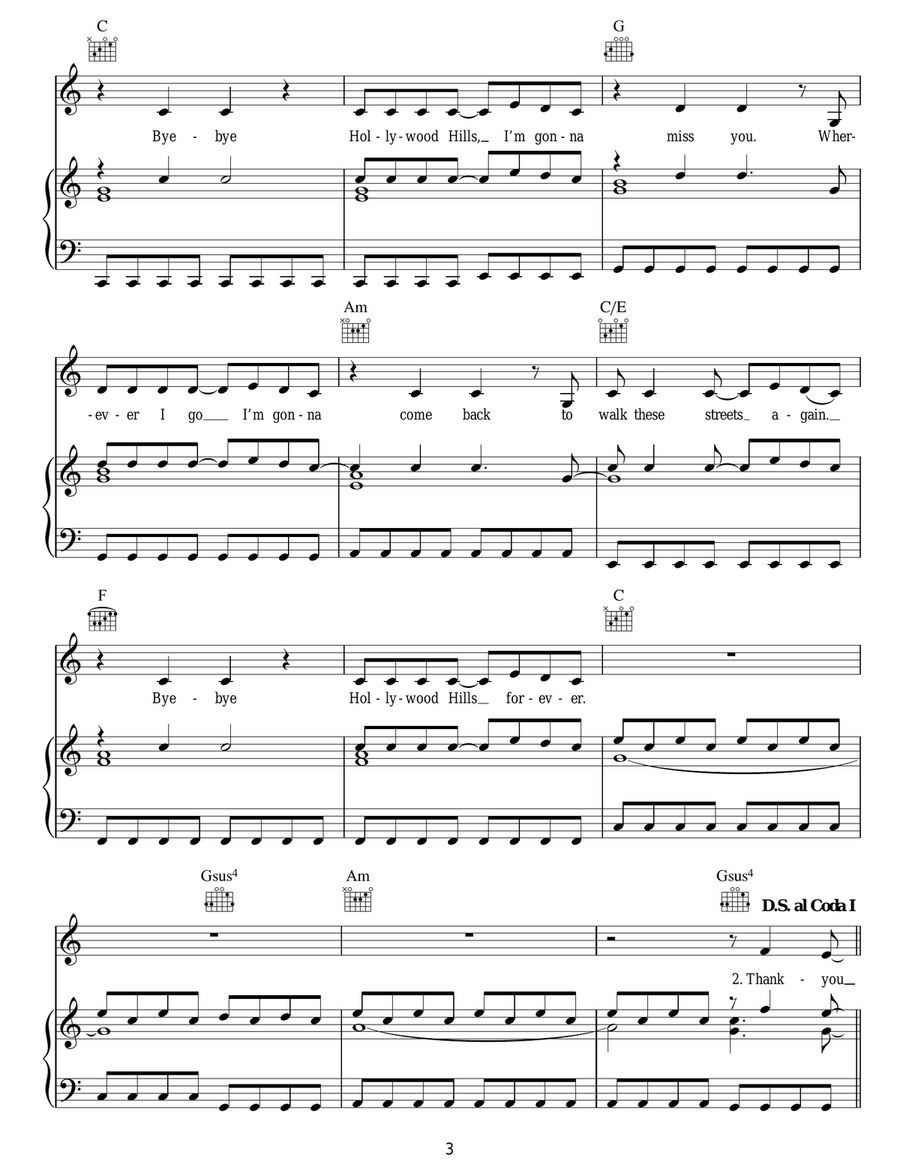 Hollywood Hills Piano, Vocal scores gallery preview page 3