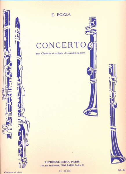 Concerto Pour Clarinette Et Orchestre De Chambre Ou Piano