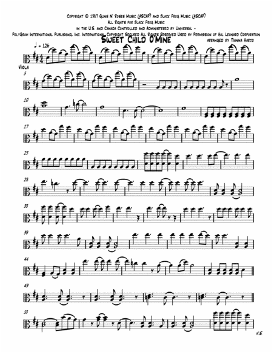 Sweet Child O' Mine Sweet Child O' Mine String Trio scores gallery preview page 4