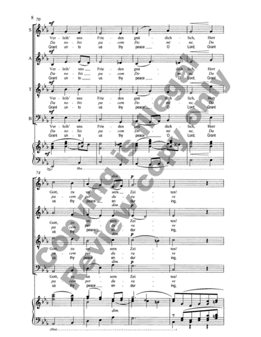 Verleih' uns Frieden (Grant Unto Us Thy Peace, O Lord) (Choral Score) image number null