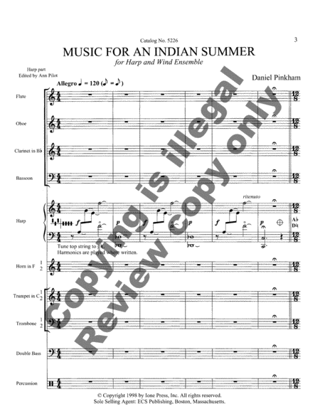Music for an Indian Summer (Score)
