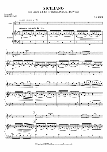 Siciliana CLC4 Sheet music for Piano, Oboe (Solo)