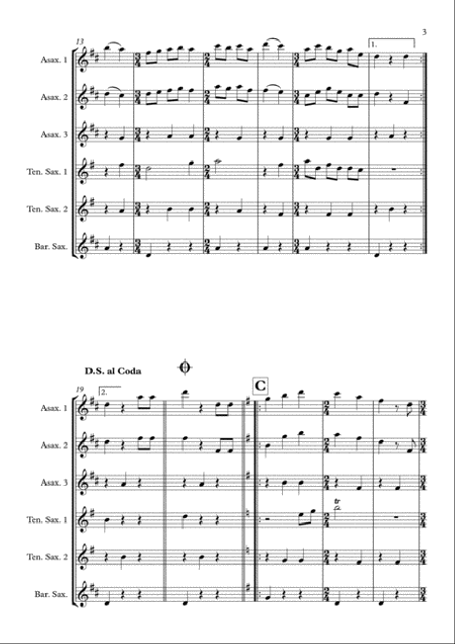 GAACH Zwiefacher for Saxophonquintet, Saxophonsextet Woodwind Quintet scores gallery preview page 3