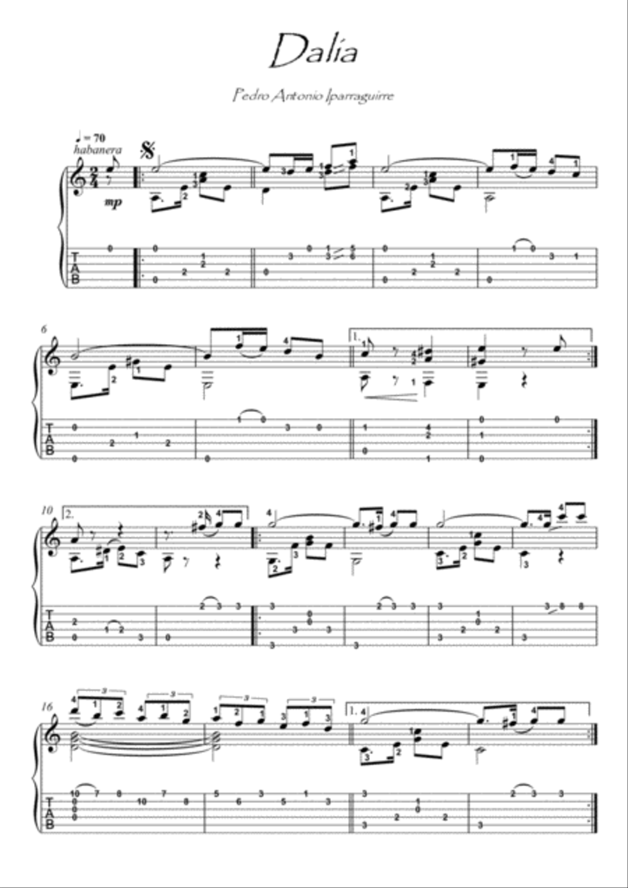 Iparraguirre Pieces for Guitar Classical Guitar scores gallery preview page 1