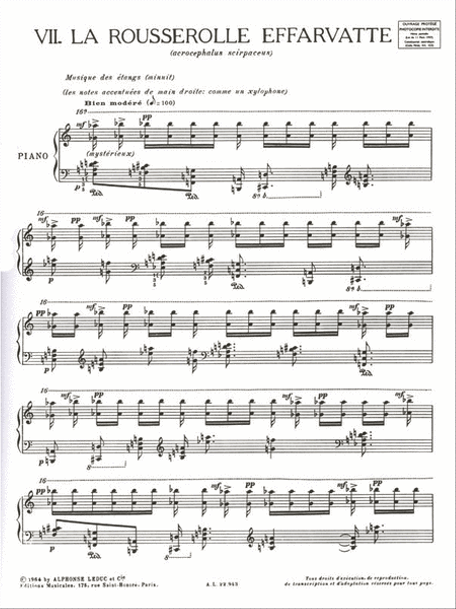 La Rousserolle Effarvatte (The Reed Warbler) Piano Solo scores gallery preview page 2