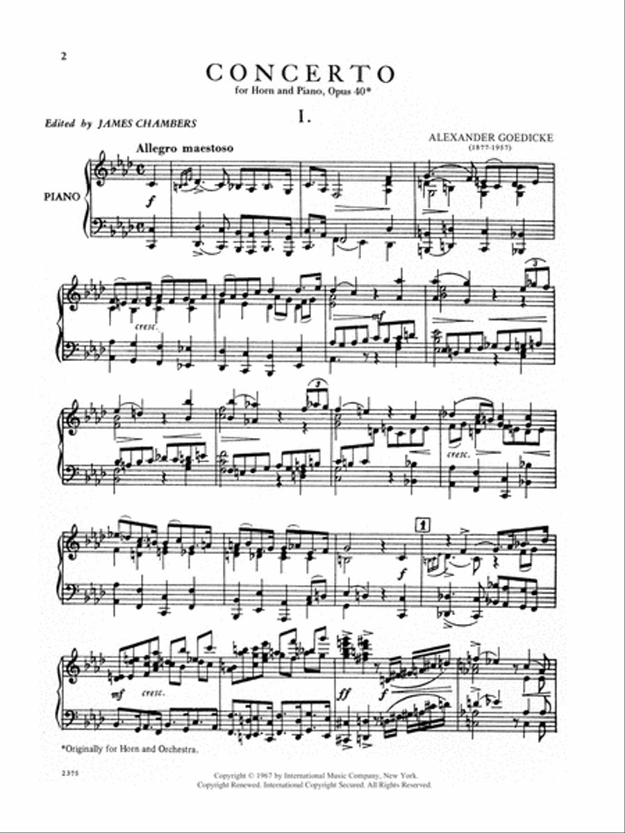Concerto, Opus 40 Concerto, Opus 40 Horn scores gallery preview page 2