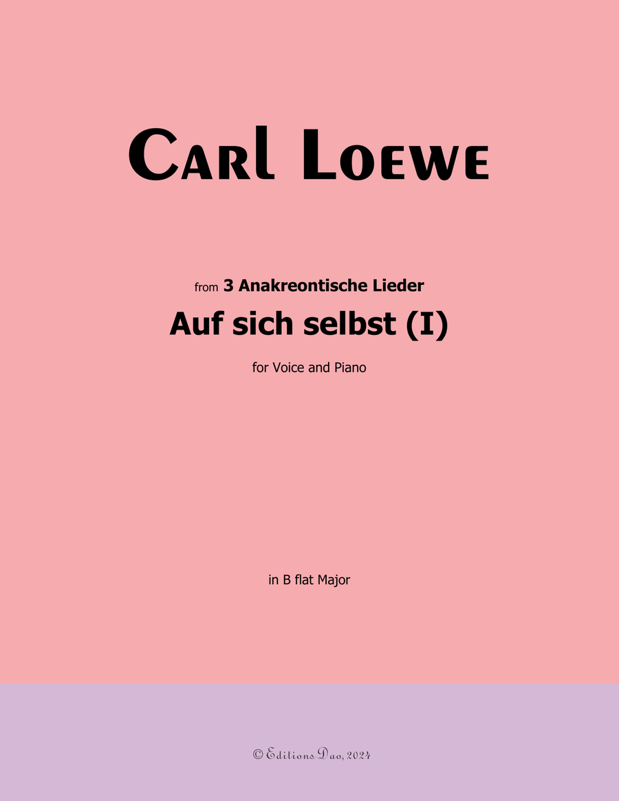 Auf sich selbst(I), by Carl Loewe, in B flat Major Voice scores gallery preview page 1